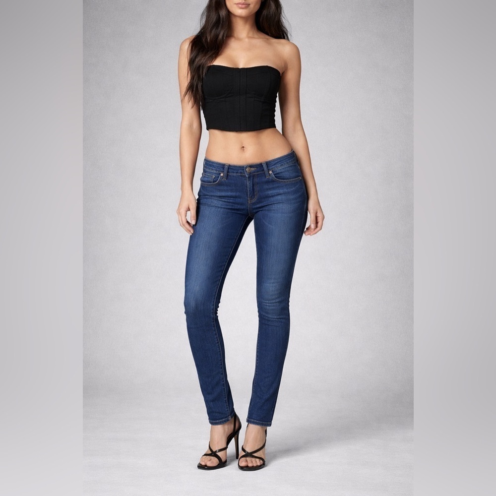 J Brand Daphne Low Rise Skinny Jeans Blue Denim Y2K Size 28 Grunge Dark Wash